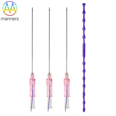 19G 100mm PDO Cog 4D Face Lift Thread L Blunt Needle